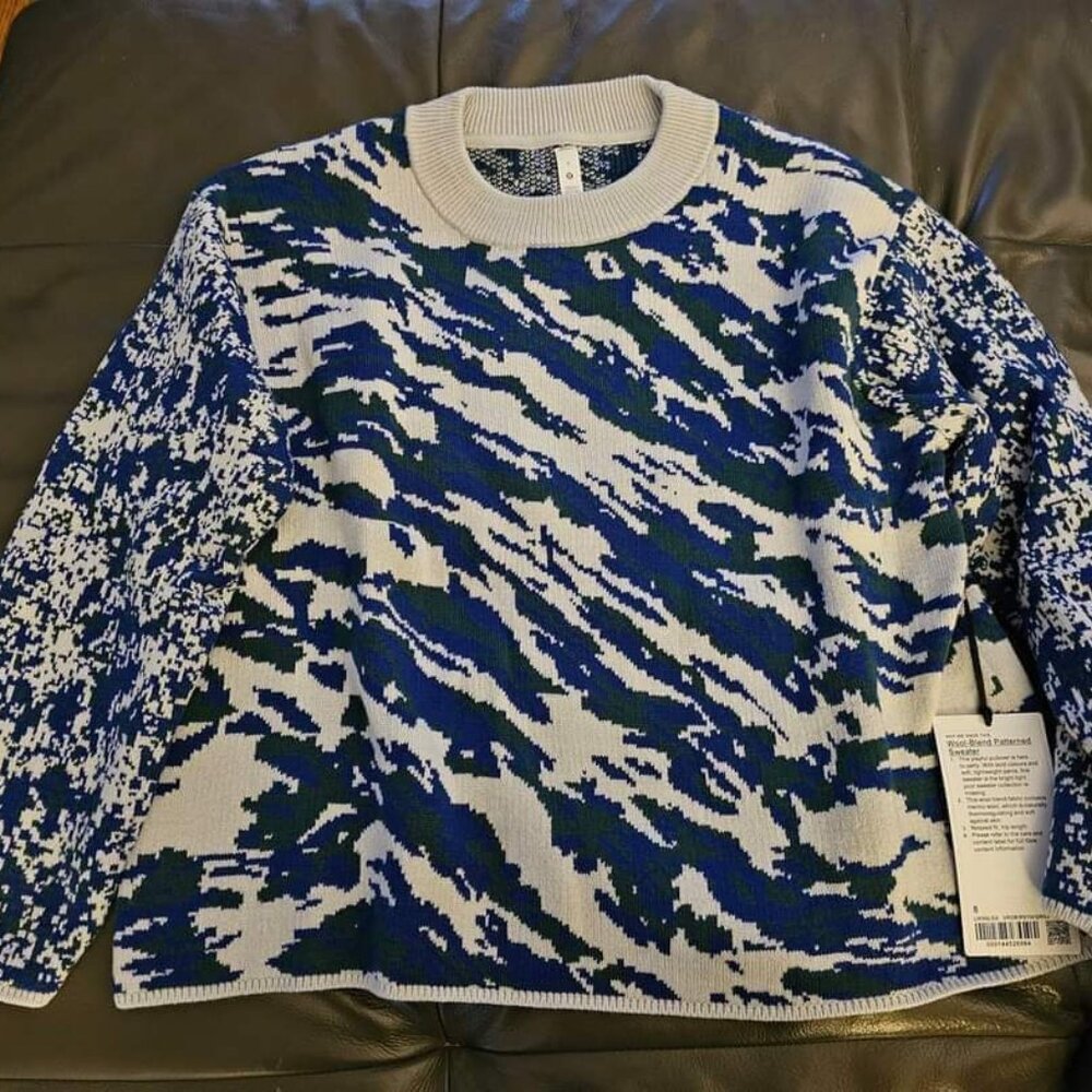 Lululemon wool blend sweater blue relaxed sz 8